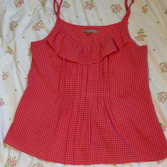 Two toned pink gingham Gap top w/ ajustable straps - Picture 6 of 6